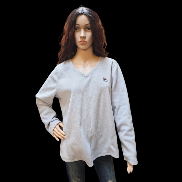 Fila Tops - Fila Gray V-Neck Sweatshirt